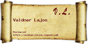 Valdner Lajos névjegykártya